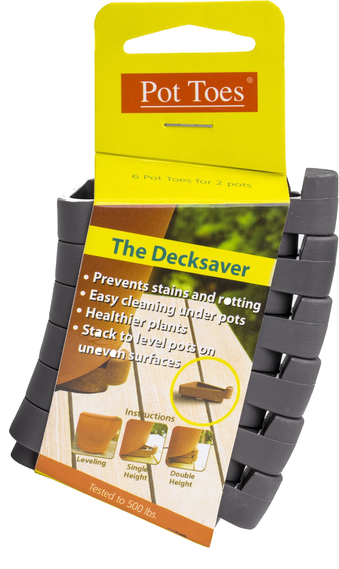 Pot Toes 6pk Dk Grey