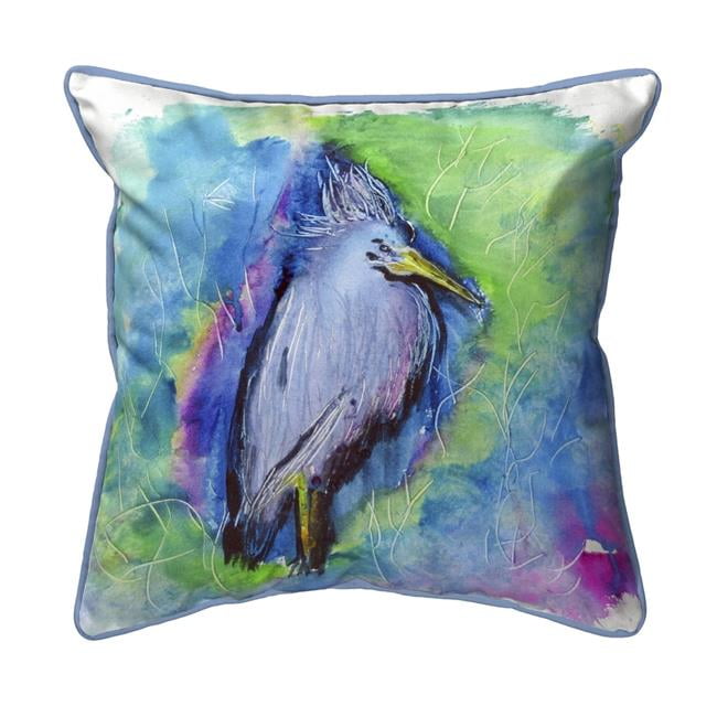 Betsy Drake SN438 12 x 12 in. Little Blue Heron Small Indoor Outdoor Pillow Walmart