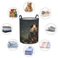 thumbnail image 4 of Balery Lotus Leaf Starry Sky Guinea Pig Cesta de ropa redonda con asas, impermeable, independiente, para ropa, juguetes, dormitorio y familia-Small, 4 of 6