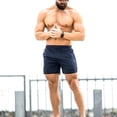 thumbnail image 3 of Pantalones Cortos Para Hombre , Gimnasio , Entrenamiento , Ropa Deportiva , Fitness , Correr , Joggers , Playa ,pangjing, 3 of 4