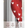 thumbnail image 5 of Red Love Valentine Sheer Curtains 72 Inch Length 2 Panels Set, Red Black Love Heart Voile Window Treatment Rod Pocket Curtains Sheers Drapes for Bedroom/Living Room/Kitchen 52"x72"x2, 5 of 7