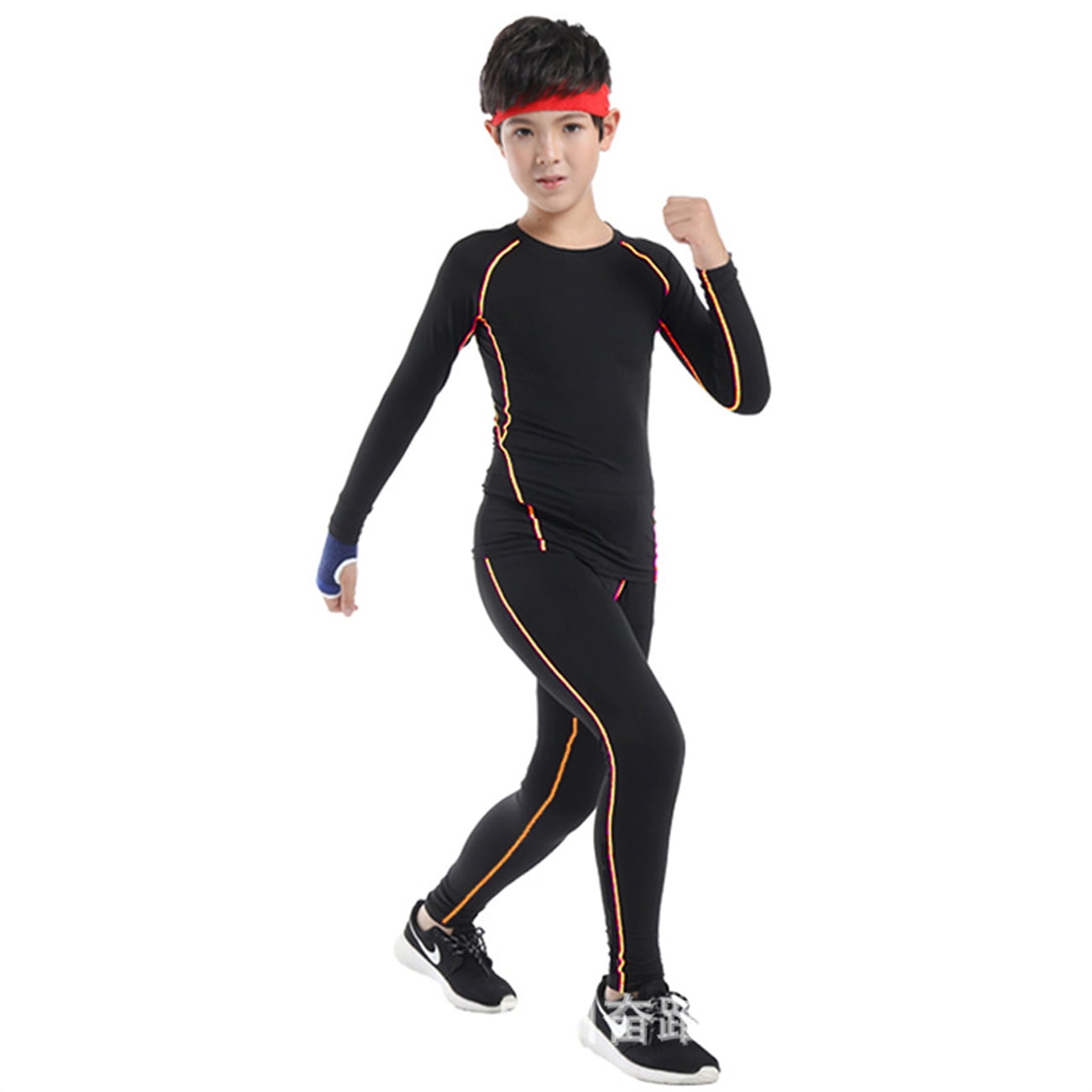 2pcs/set Youth Compression Shirts for Boys Boys' Sports Long Sleeve Top