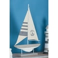 thumbnail image 2 of 14" x 22" Gray Cement Stone Handmade Sail Boat Sculpture with Cream Sails, by DecMode, 2 of 16