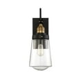 thumbnail image 2 of Macauley 1-Light Outdoor Wall Lantern in Vintage Black with Warm Brass, 2 of 5