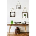 thumbnail image 3 of FFIY Hanging Square Floating Shelves Set of 3 Boho Wall Decor Rustic Wood Cube Photo Plant Display Shadow Boxes Decorative Shelf - Home Office Decoractions for Living Room Bedroom Apartment, Brown, 3 of 4
