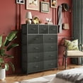 thumbnail image 3 of Tall Dresser for Bedroom, Fabric Dressers Storage Tower, Dresser & Chest of Drawers Organizer Unit with 11 Drawers, Storage Cabinet, Hallway, Closets, Steel Frame, Wood Top, 3 of 6