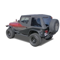 Rampage by RealTruck Frameless Trail Top Kit with Hardware | Vinyl, Black Diamond Color with Tinted Windows | 106635 | Compatible with 2004 - 2006 Jeep Wrangler LJ