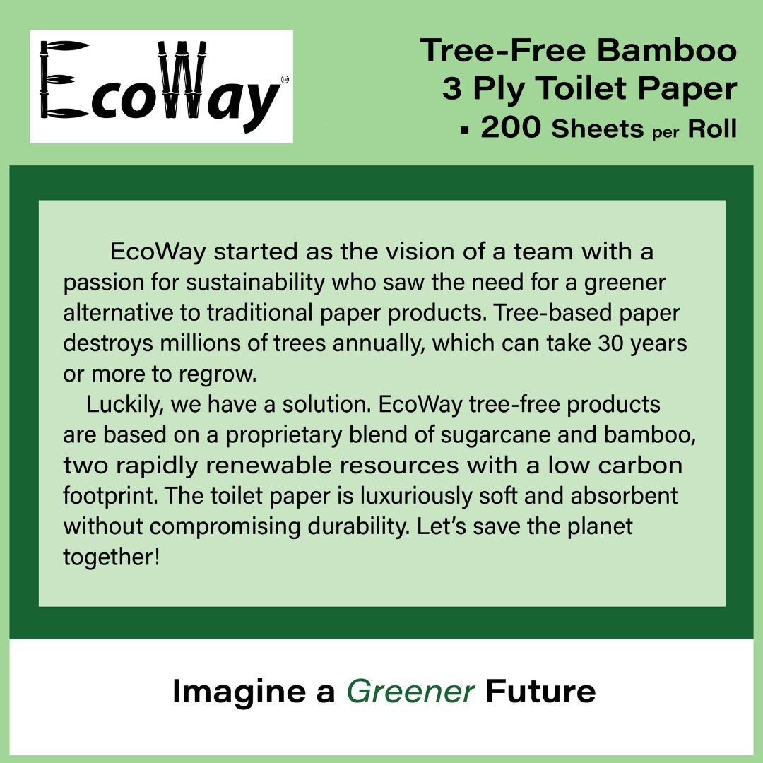 EcoWay Bath tissue (Toilet paper) 200 Sheets per roll 8 packs/case