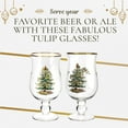 thumbnail image 5 of Spode Christmas Tree 17.5oz Tulip Glasses, Set of 4 - Gold-Rimmed Whimsical Holiday Glasses for Sparkling Wine and Champagne, Ideal for Holiday Brunches and New Year’s Celebrations, 5 of 7