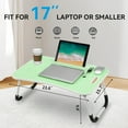 thumbnail image 4 of Folding Lap Desk, 23 Inch Portable Wood Green Laptop Bed Desk Lap Desk with Cup Holder, for Working Reading Writing, Eating, Watching Movies for Bed Sofa Couch Floor, 4 of 10