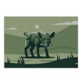 thumbnail image 1 of Razorback Cutting Board, Illustration of Wild Boar Pig on Abstract Landscape, Decorative Tempered Glass Cutting and Serving Board, in 3 Sizes, by Ambesonne, 1 of 2