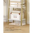 thumbnail image 3 of Ladder Shelf  Bookshelf Bookcase Freestanding Corner Storage Shelve With 2 Hooks For Home Office Living Room Kitchen Bedroom Industrial 11.8" D X 17.3" W 63" H White Bc19213g, 3 of 8