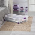 thumbnail image 3 of Sterilite 57 Liter ClearView™ Wheeled Latch Box, Clear Plastic Storage Bin with Lid, Purple Latch, 4 Pk, 3 of 7
