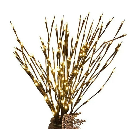 

5 Pack Warm White Lighted Twig Branches 100 LED Lights Artificial Tree Willow Branches Lamp For Home Holiday Party Decoration Decor Battery Operated