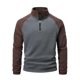 thumbnail image 3 of pstuiky camisa de manga larga para hombre, Suéter de forro polar con media cremallera y retazos para hombre, manga larga, cuello vuelto, cuello alto, abrigo de medio cuello camisetas de hombre l, 3 of 7