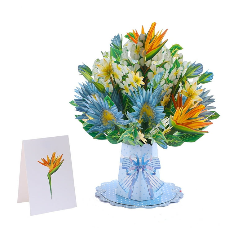 3D Pop-Up Daisy Bouquet Card - Floral Birthday Card For Women, Mother's Day & Special Occasions