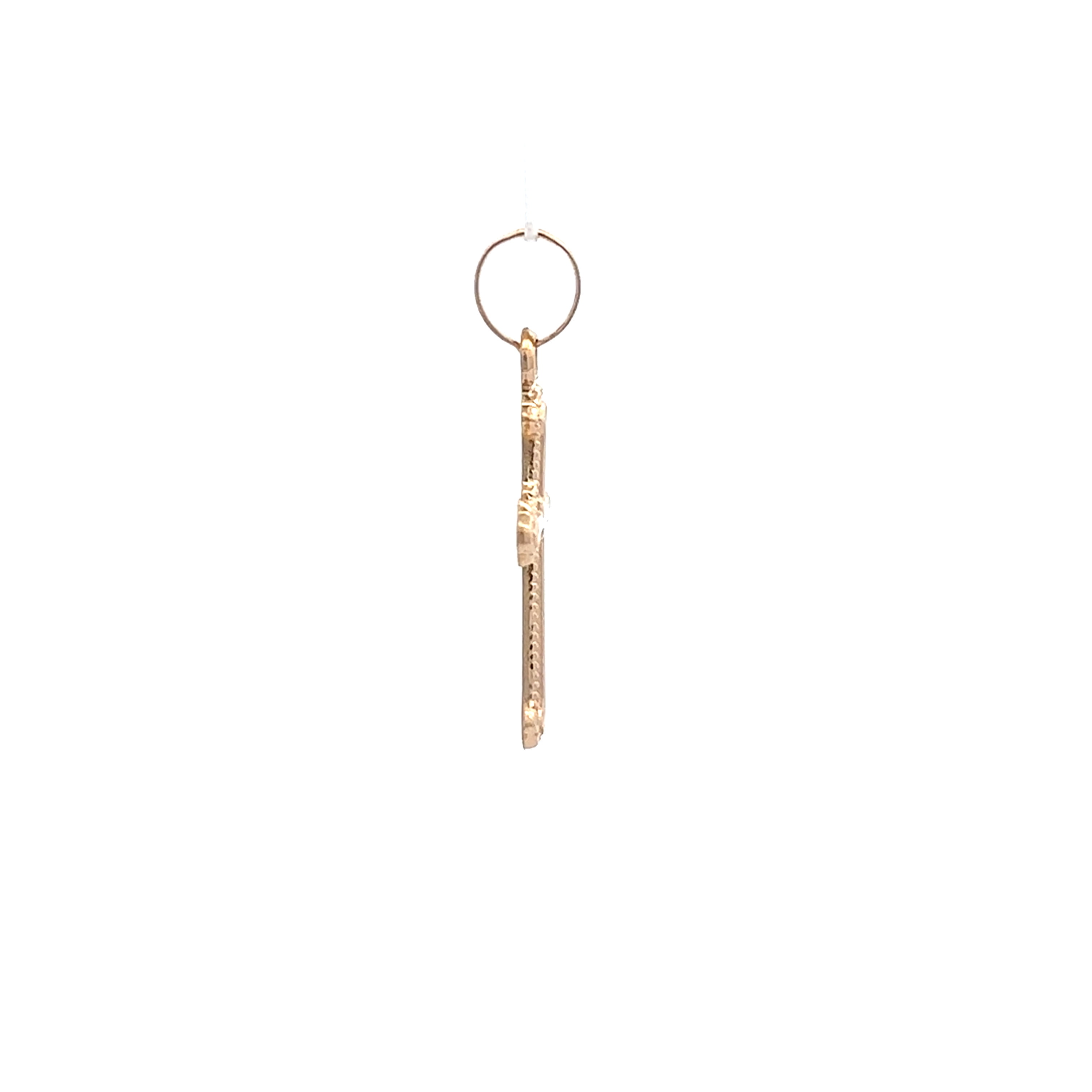 Brilliance Fine Jewelry 14 KT Yellow Gold Beaded Edge Cross