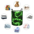 thumbnail image 6 of Goofa Green Lightning Printed Circular Hamper,Laundry Basket with Handles,Storage Baskets Foldable,Large Capacity Laundry Hamper-Small, 6 of 8