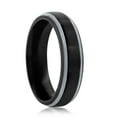 thumbnail image 2 of Men’s 6mm Black & Silver Tungsten Ring | Comfort Fit Band | Jewelry for Men-size 12, 2 of 7