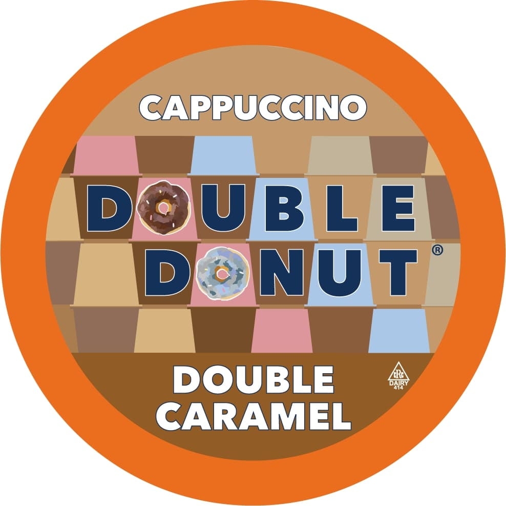 Double Donut Double Caramel Cappuccino Pods, 24 Count for Keurig K Cups