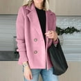thumbnail image 4 of HAPIMO Women's Fall Winter Trendy Suit Jacket Long Sleeve Lapel Collar Cardigan Blazer Solid Button Blazer Business Office Work Blazer Pink XL, 4 of 7