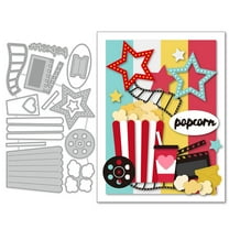 1pc Popcorn Cutting Dies Metal Movie Film Pentagram Embossing Stencils Die Cuts for Paper Card Making Decoration DIY Scrapbooking Album Craft Decor