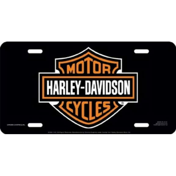 Harley-Davidson Black Laser License Plate