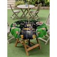 thumbnail image 5 of St. Patrick's Day Table Cloth Round Tablecloth, Spring Lucky Shamrocks Green Gnomes Black Waterproof Wrinkleproof Table Cover with Umbrella Hole and Zipper for Party/Dining/Patio/Wedding 54 Inch, 5 of 9