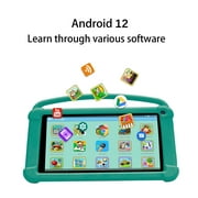 Kids Tablet 7 inch Android Tablet for Kids, 4GB+32GB+1024GB Expand, Quad-Core Processor, Toddler Tablets with Shockproof Case, WiFi, Bluetooth, Dual Camera, HD Screen, Education, Games, Green