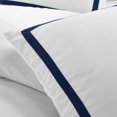 thumbnail image 2 of Funda nórdica con funda de almohada Juego de cama de hotel con cremallera Juego de microfibra Edredón Funda de edredón suave Blanco y azul marino Sincero Electrónica, 2 of 5