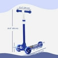 thumbnail image 2 of Qaba 3 Wheel Kids Scooter, Toddler Kick Scooter with Adjustable Height, Rear-Fender Brake, LED Light, TPE Handlebar, Blue, 2 of 7