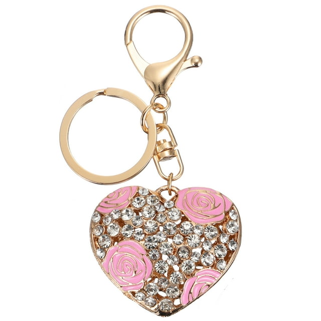 1pc brillante rosa corazón llavero llavero llaves de coche colgantes colgantes regalo de souvenir