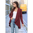 thumbnail image 4 of Women Cardigan Long Sleeve Button Down V Neck Casual Knit Sweater Open Front Cardigan Wine Red S, 4 of 9