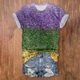 thumbnail image 2 of PMUYBHF T-Shirt Décontracté Mode Femme Col Rond Manches Courtes Imprimé Couleur 8176 S, 2 of 4