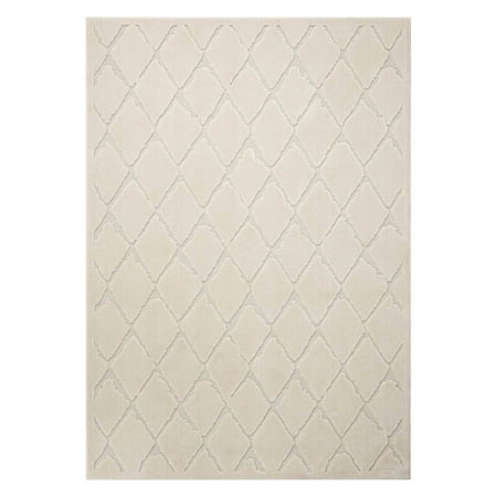 Nourison Gleam Diamond Area Rug Ivory 5 3  x 7 3  Polypropylene Trellis 5  x 8  Indoor Ivory