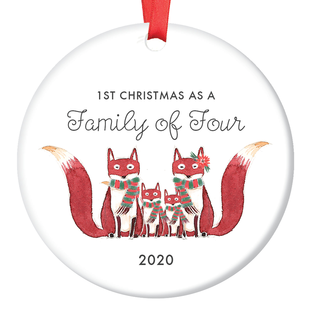 baby's first christmas fox ornament
