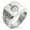 Silver, variant on Stainless Steel Artemis Greek Goddess of Moon Geometric Pattern Biker Style Polished Ring