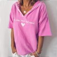 thumbnail image 5 of Birdeem Mode Femme Décontractée Manches Courtes Col en V Imprimé Lettre T-Shirt Blouse, 5 of 5