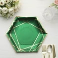thumbnail image 5 of Efavormart 25 Pack | 9" Hunter Emerald Green / Gold Hexagon Dinner Paper Plates, Geometric Disposable Party Plates - 300 GSM, 5 of 11