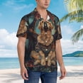 thumbnail image 5 of Balery Tree Meditating Golden Retriever Print Men's Hawaiian Shirts Short Sleeve Beach Shirt Relaxed Fit Vacation Button Down Shirts-3X-Large, 5 of 9