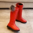 thumbnail image 2 of ZECATL Girl's Waterproof Pom Pom Back Zipper Fur Tall Riding Boots (Toddler/Little Kid/Big Kid), 2 of 9