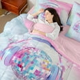 thumbnail image 4 of Erosebridal Disco Ball Headphone Bedding Sets King Size,Musical Melody Comforter Sets with Sheets,Gradient Glitter Print Bed in a Bag King Size,Microfiber Bedroom Decor Reversible,7-Piece, 4 of 6
