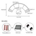 thumbnail image 5 of Outdoor Patio Furniture Set, Outdoor Sectional Half-Moon Curved Sofa, Round Coffee Table, 4 Pillows & Waterproof Cover, Taupe Cushion, 7-Piece, 5 of 6
