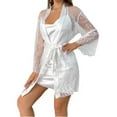 thumbnail image 4 of Fengactive Women's Nightgown Set Sexy Lace Sheer Robe and Adjustable Straps Open Back Night Dress, 4 of 4