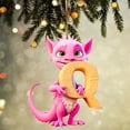 thumbnail image 4 of Christmas Cute Pink Dragon Pendants, 26 Letters Christmas Ornament with Surprise, 3.15in 2D Cute Dragon Acrylic Set Decor, Christmas Tree Hanging Pendant Collectible for Kids Adults Gifts, 4 of 5