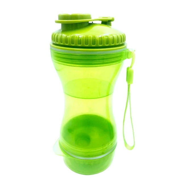2 en 1 portátil agua comida Snack dispensador taza alimentación al aire libre-verde, Yuyangstore Alimentador exterior para perros