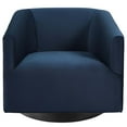 thumbnail image 5 of Contemporary Modern Urban Designer Living Room Lounge Club Lobby Accent Side Chair, Velvet Fabric, Navy Blue, 5 of 7