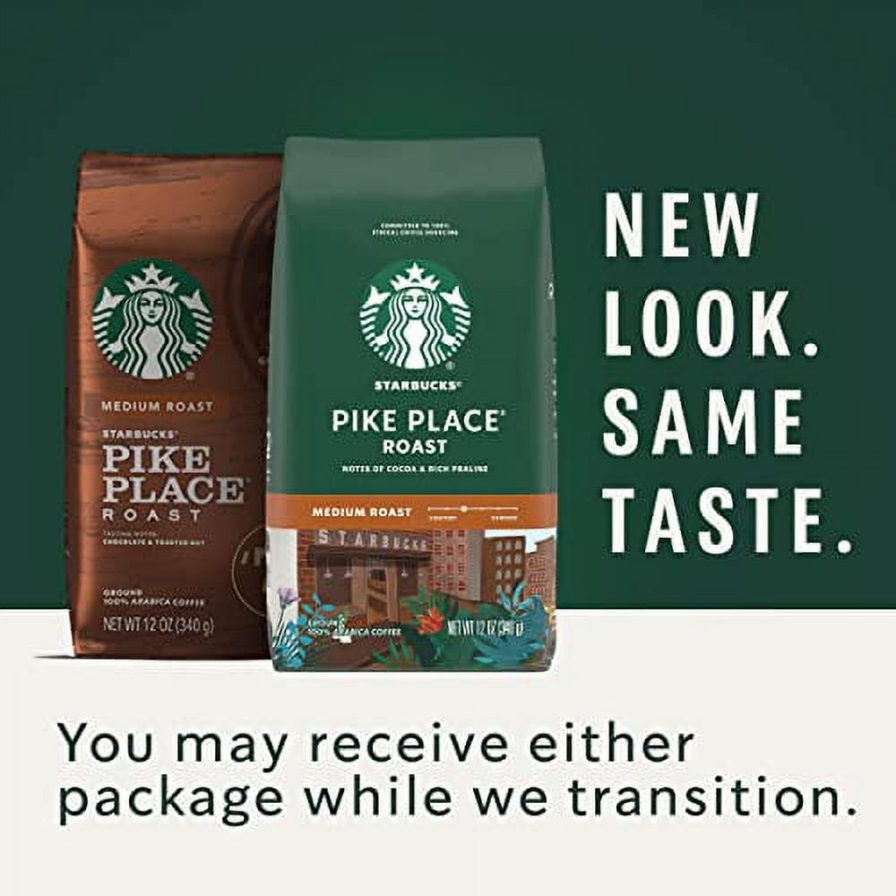 Starbucks Ground Coffee, Medium Roast Coffee, Pike Place Roast, 100% Arabica, 6 bags (12 oz each)