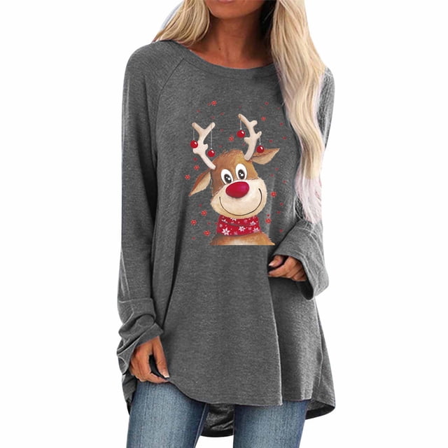 Sudadera para Mujer Cuello Redondo Sudaderas Moda Estampado Manga Larga Cómodo Transpirable Tops Odeerbi ODB-5