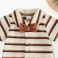 thumbnail image 4 of KPOPLK Baby Boys Short Sleeve Romper Summer Infant Onesie Unisex Newborn Baby Clothes(6-9 Months,Brown), 4 of 4